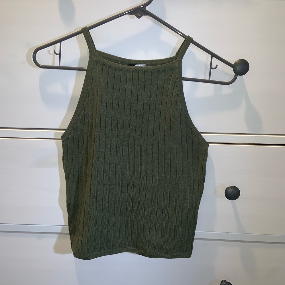 H&M small olive green tank top